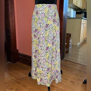 Philosophy floral front seam high waisted floral skirt